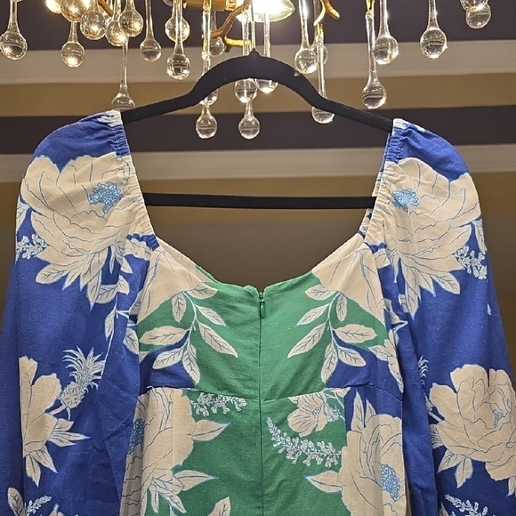 FARM Rio Vibrant Blue and Green Floral Dress - Picture 6 of 16
